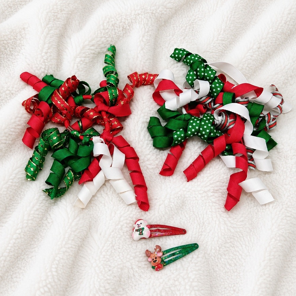 Y2K Christmas Hair Accessories Corker Hair Ties‎ Snap Clips 4 Piece Lot